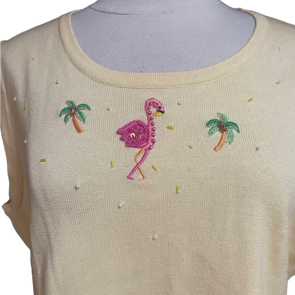Vintage Jack B. Quick‎ Beaded & Embroidered Lightweight Sweater Tank Top - Picture 2 of 5